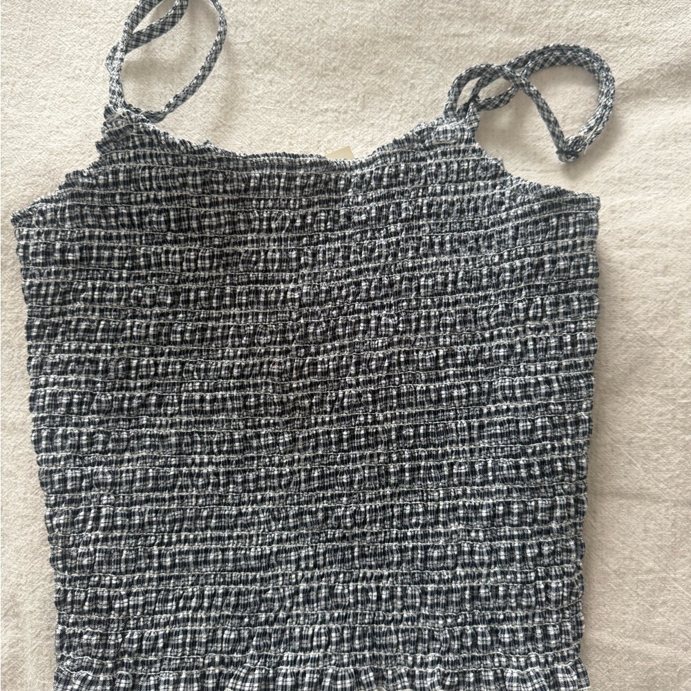 PacSun Blue and White Ruched Stretch Crop Top